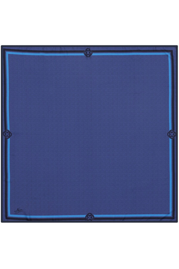Mavi 90X90 Polyester Twill Eşarp - Aker