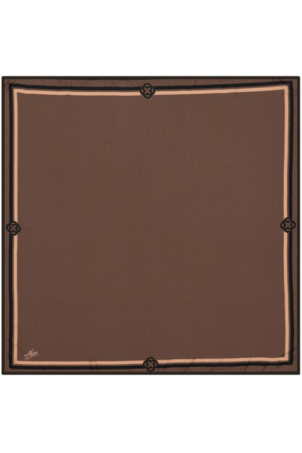 Açık Kahverengi 90X90 Polyester Twill Eşarp - 1
