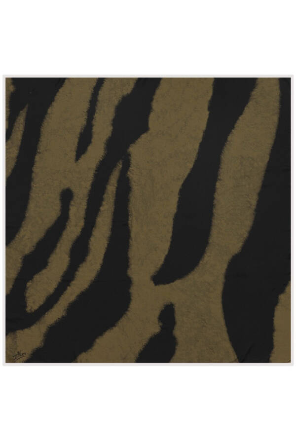 Zebra Desenli 90X90 Aker Polyester Tivil Eşarp - 1