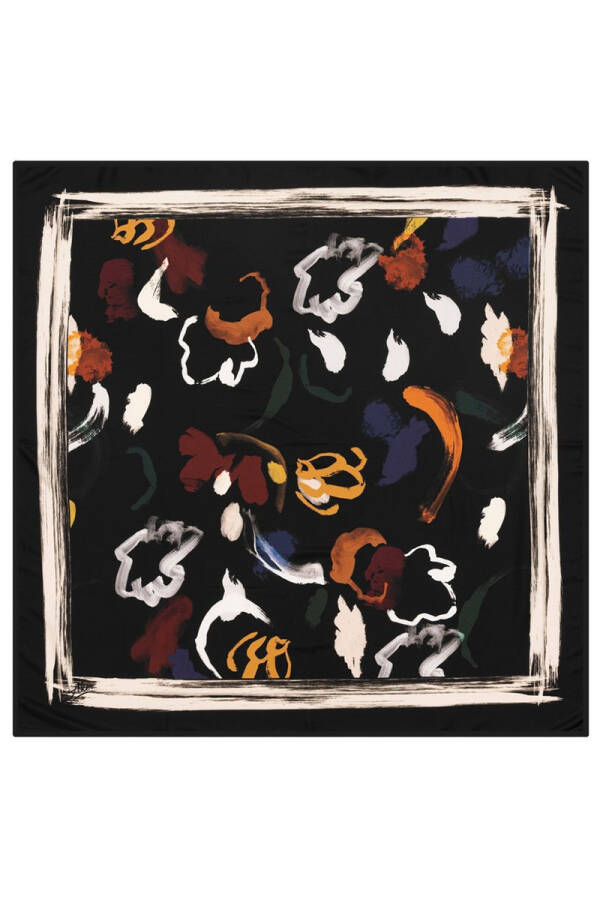 Fırça Desenli 90X90 Aker Polyester Tivil Eşarp - Aker