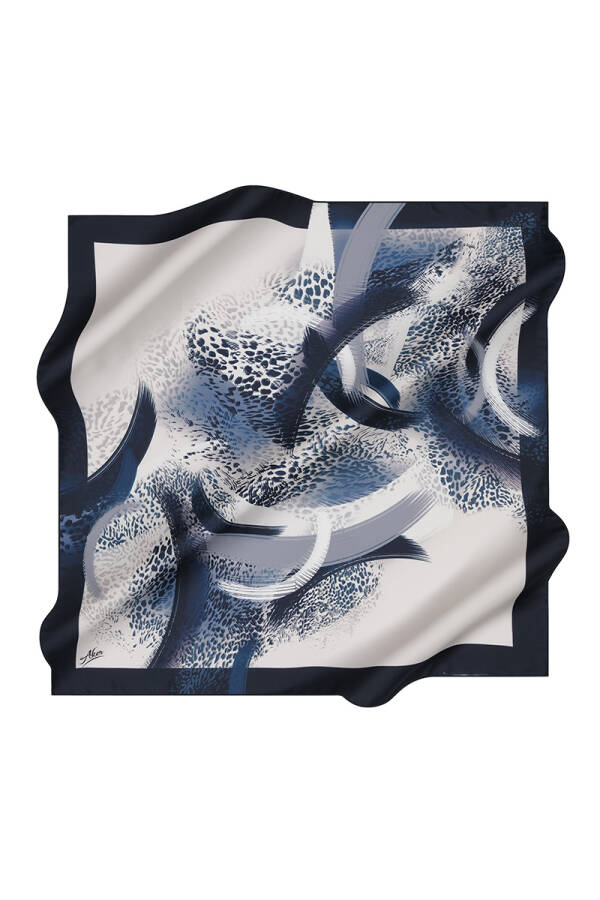 Fırça Desenli 90X90 Polyester Twill Eşarp - Aker