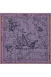 Renkli 90X90 Bosphorus Çift Taraflı İpek Twill Eşarp - 2