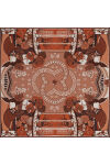 Logo Desenli 90X90 Bosphorus Çift Taraflı İpek Twill Eşarp - 2
