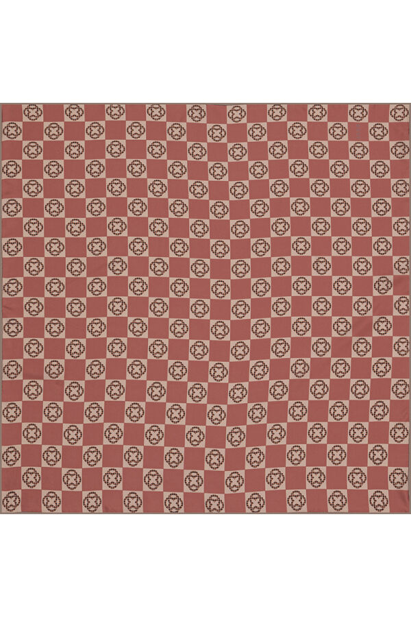 Logo Desenli 90X90 Bosphorus Çift Taraflı İpek Twill Eşarp - Aker (1)