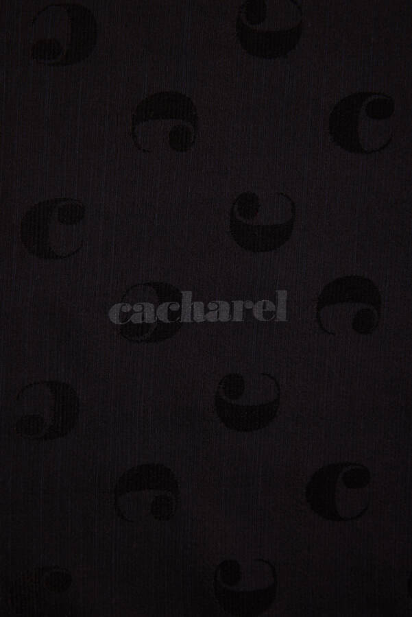 Logo Desenli 90X90 CACHAREL LOGOLU İPEK KOTON EŞARP - 2