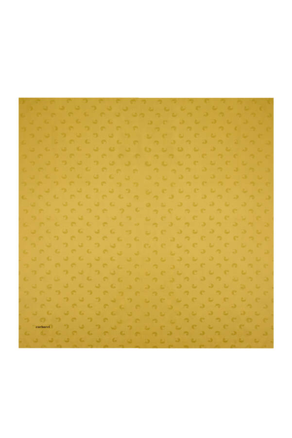 Logo Desenli 90X90 B. Logolu İpek Koton Jakar Eşarp - 1