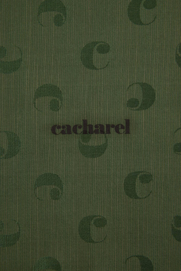 Logo Desenli 90X90 CACHAREL LOGOLU İPEK KOTON EŞARP - Aker (1)