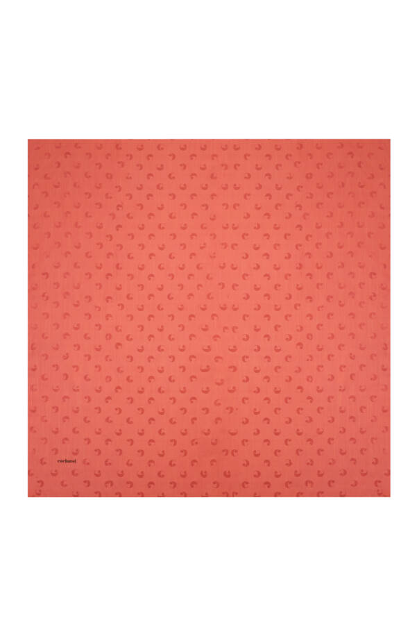 Logo Desenli 90X90 CACHAREL LOGOLU İPEK KOTON EŞARP - 1