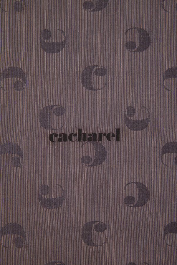 Gri 90X90 B. Logolu İpek Koton Jakar Eşarp - Cacharel (1)