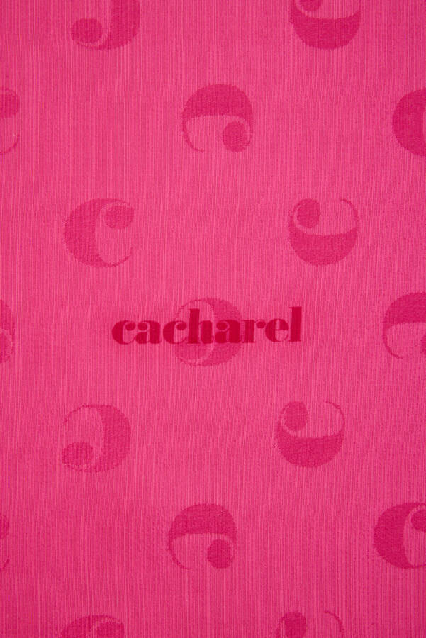 Logo Desenli 90X90 CACHAREL LOGOLU İPEK KOTON EŞARP - Aker (1)