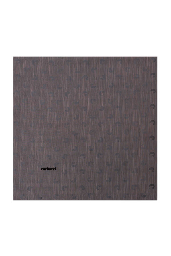 Renkli 90X90 CACHAREL LOGOLU İPEK KOTON EŞARP - 1