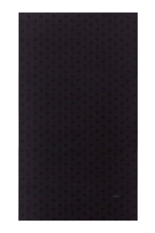 Siyah 70X200 Logolu İpek Koton Şal - 1