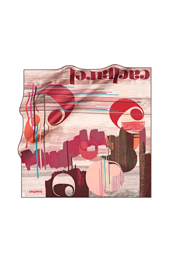 Logo Desenli 90X90 Polyester Twill Eşarp - 1