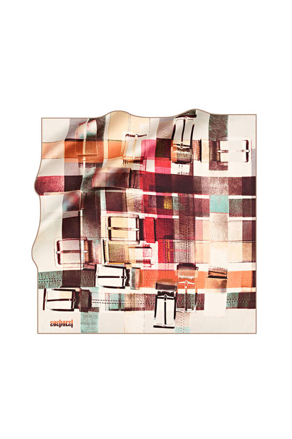 Geometrik Desenli 90X90 Cacharel Poly Tivil Eşarp - 1