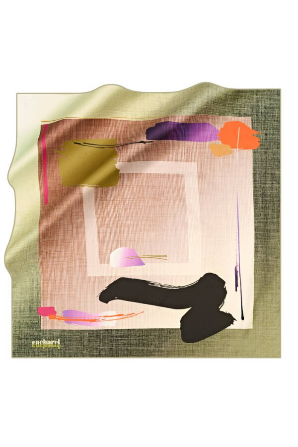 Fırça Desenli 90X90 Cacharel Poly Tivil Eşarp - Cacharel