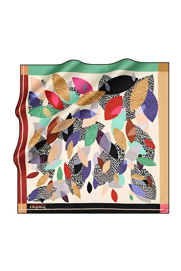 Çiçek Desenli 90X90 Polyester Twill Eşarp - Cacharel