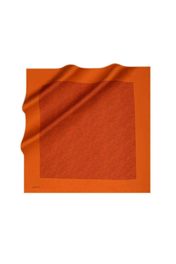 Turuncu 90X90 İpek Twill Eşarp - 1