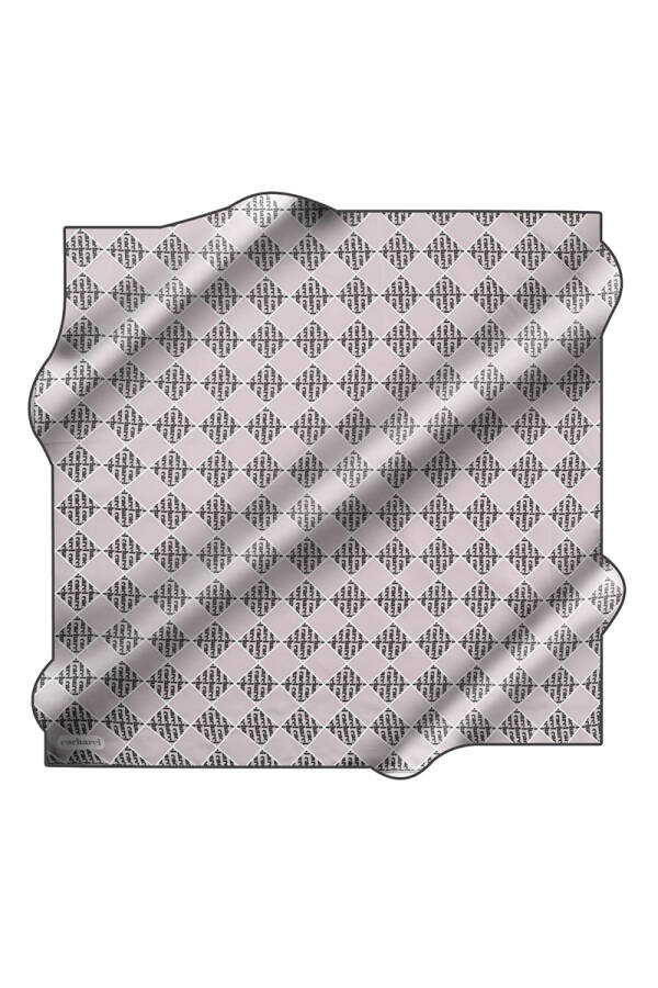 Geometrik Desenli 90X90 İpek Twill Eşarp - 1
