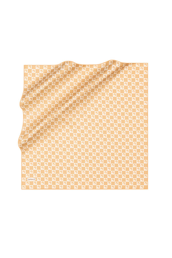 Logo Desenli 90X90 İpek Twill Eşarp - 1