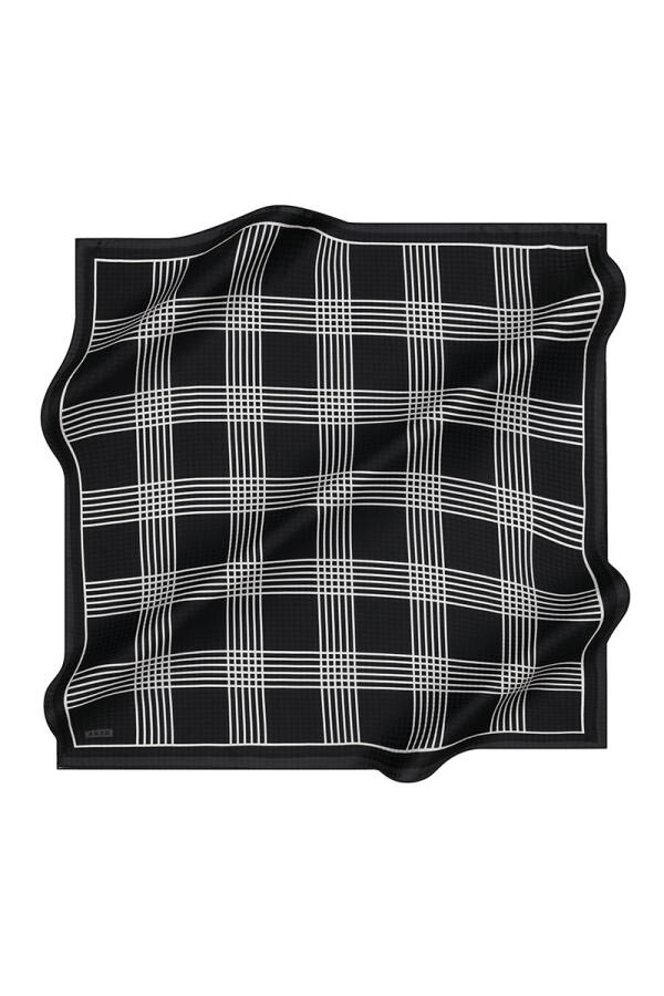 Geometrik Desenli 90X90 İpek Jakar - Aker