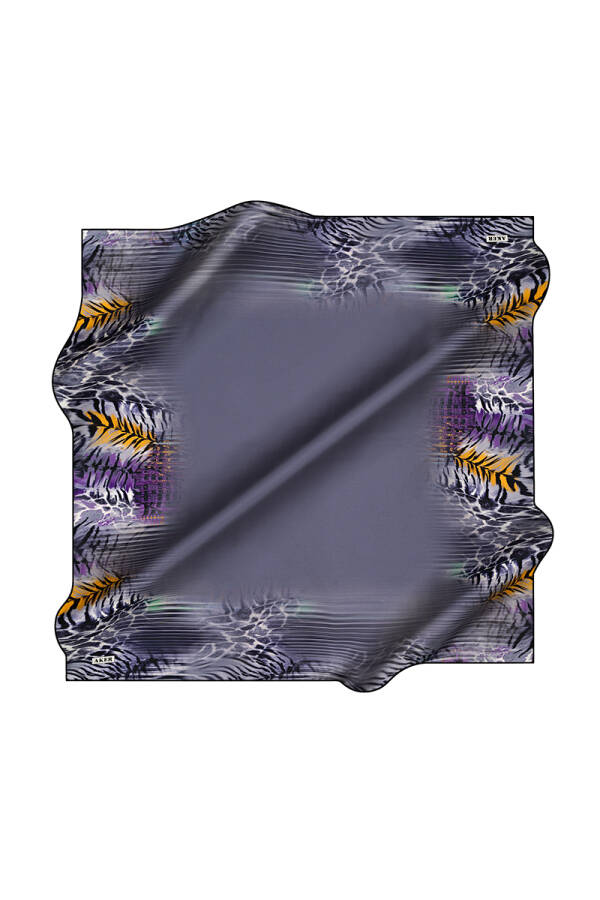 Geometrik Desenli 90X90 İpek Krep Saten - 1