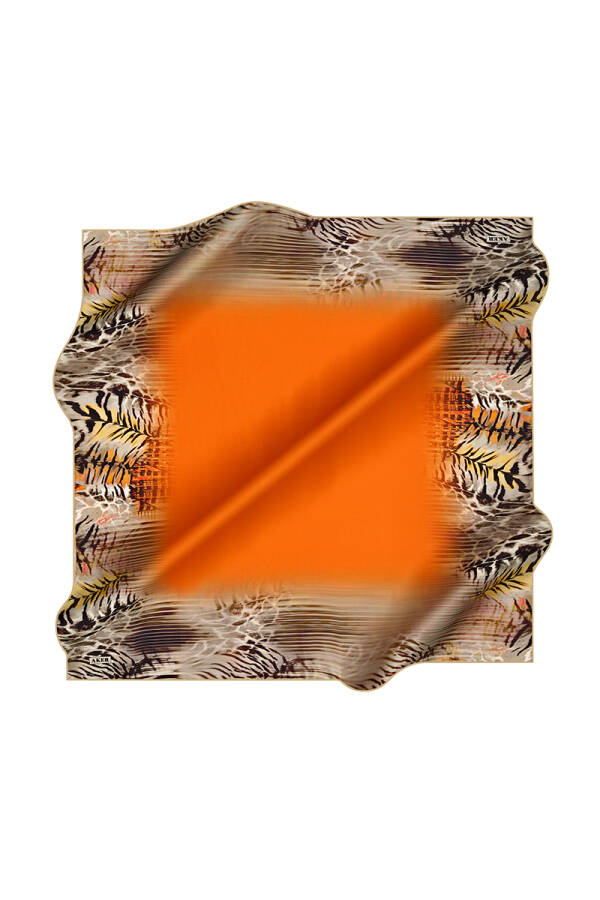 Geometrik Desenli 90X90 İpek Krep Saten - 1