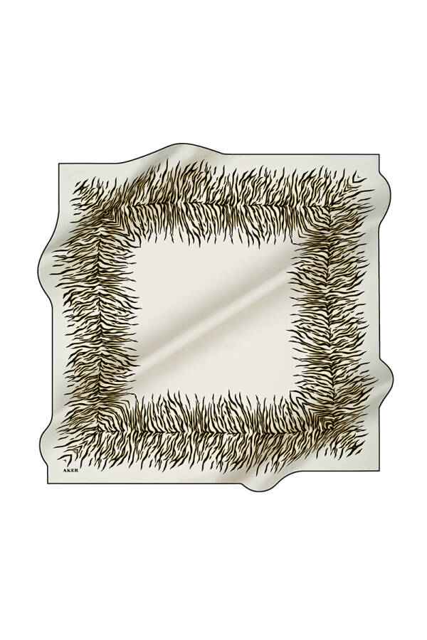 Geometrik Desenli 90X90 İpek Krep Saten - 1