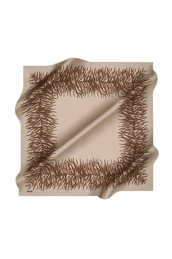 Geometrik Desenli 90X90 İpek Krep Saten - 1