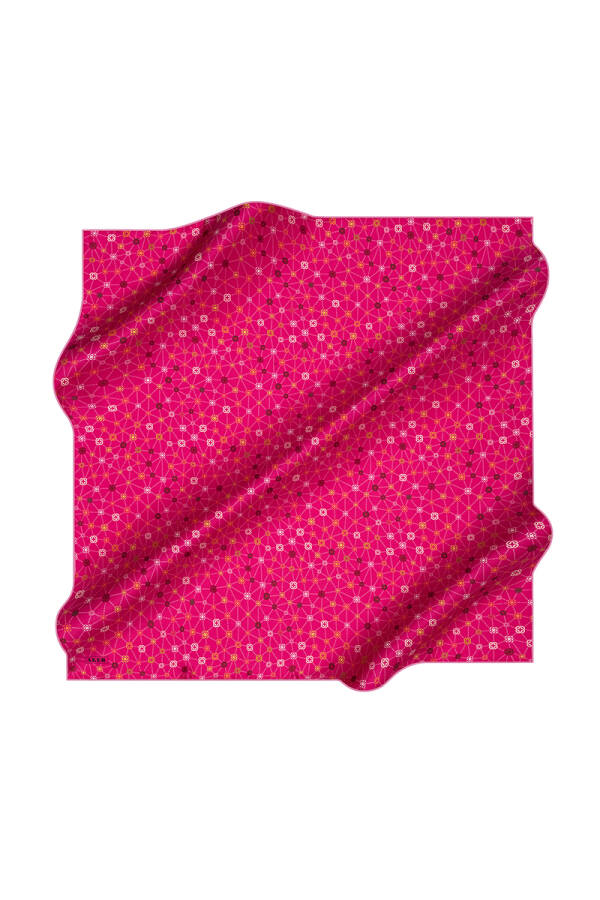 Geometrik Desenli 90X90 İpek Krep Saten - 1