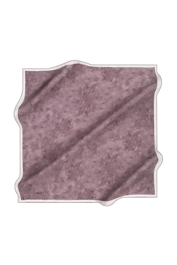 Fırça Desenli 90X90 Aker İpek Krep Saten Eşarp - 1