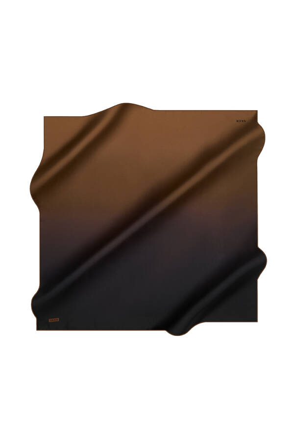 Fırça Desenli 90X90 Aker İpek Krep Saten Eşarp - 1