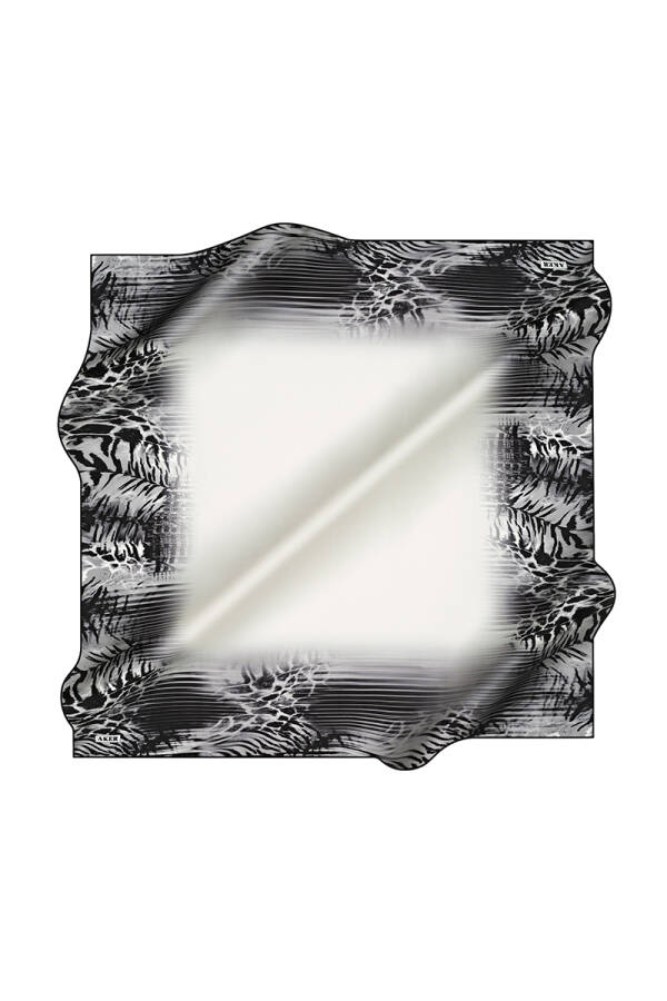 Geometrik Desenli 90X90 İpek Krep Saten - 1
