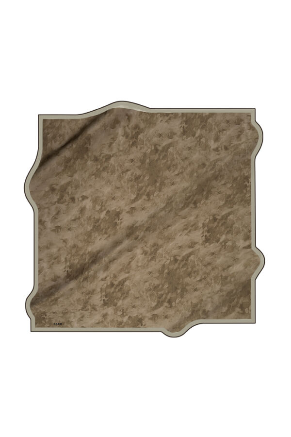 Haki 90X90 İpek Krep Saten Eşarp - 1