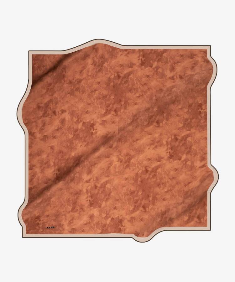 Fırça Desenli 90X90 Aker İpek Krep Saten Eşarp - 2