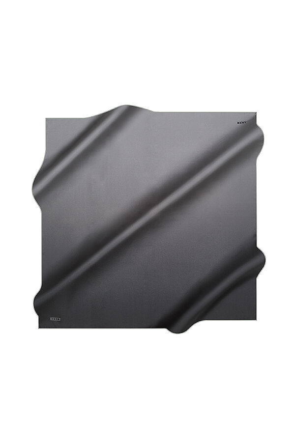 Koyu Gri 90X90 İpek Krep Saten Eşarp - 1
