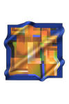 Geometrik Desenli 90X90 İpek Krep Saten - 1