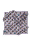 Logo Desenli 90X90 İpek Krep Saten Eşarp 