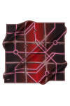 Geometrik Desenli 90X90 İpek Krep Saten - 1
