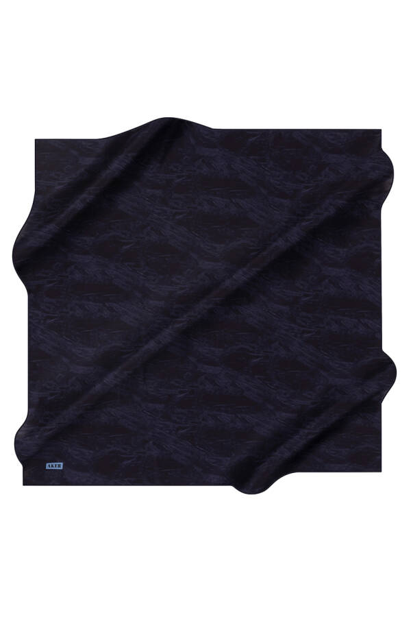 Fırça Desenli 90X90 Aker İpek Krep Saten Eşarp - 1