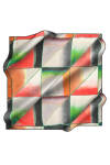 Geometrik Desenli 90X90 İpek Krep Saten - 1