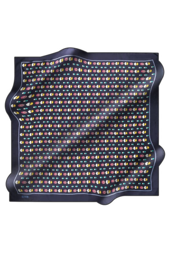 Logo Desenli 90X90 İpek Krep Saten - 1