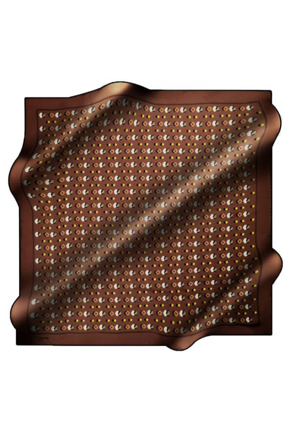 Logo Desenli 90X90 İpek Krep Saten - 1