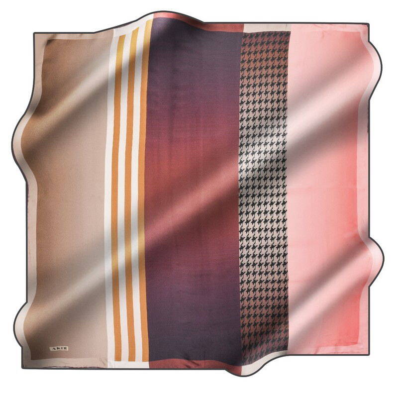 Renkli 90X90 İpek Krep Saten - Aker