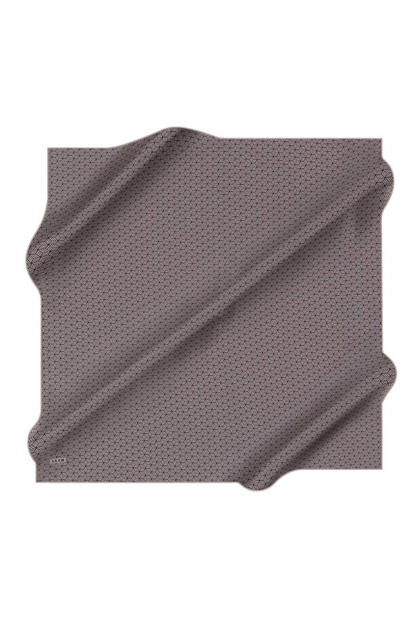Geometrik Desenli 90X90 Aker İpek Krep Saten Eşarp - 1