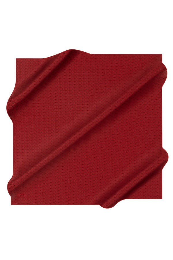 Geometrik Desenli 90X90 İpek Krep Saten Eşarp - Aker