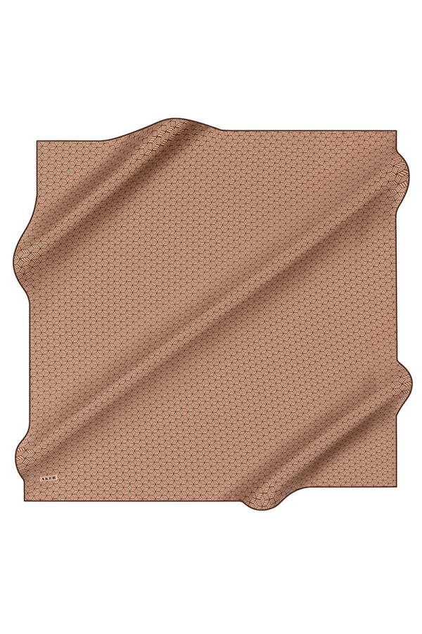 Taba İpek Kare Geometrik Desenli Eşarp - 1