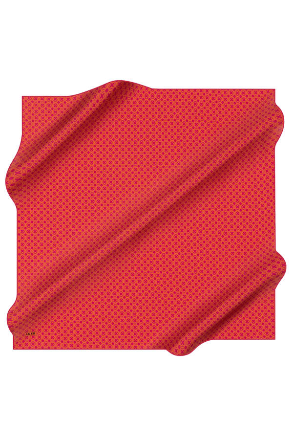 Logo Desenli 90X90 İpek Krep Saten - 1