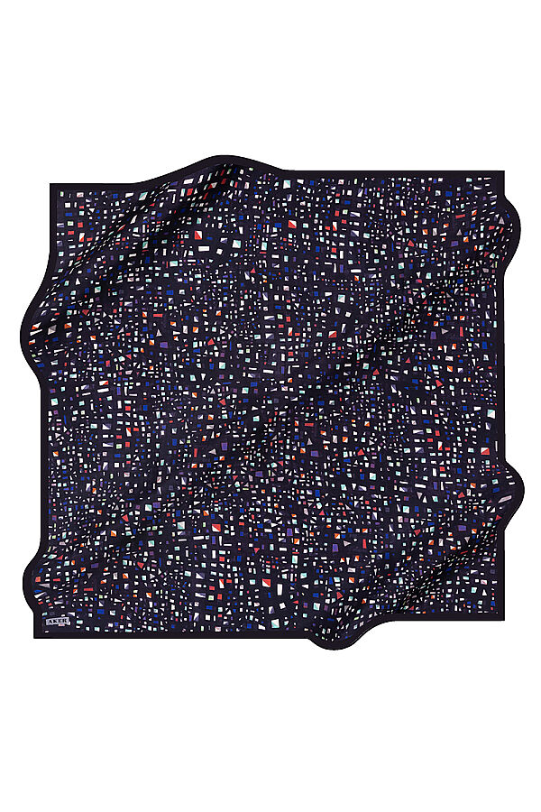 Mor 90X90 İpek Krep Saten Eşarp - 1
