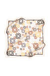 Logo Desenli 90X90 İpek Krep Saten Eşarp - 1
