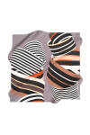 Geometrik Desenli 90X90 İpek Krep Saten Eşarp 